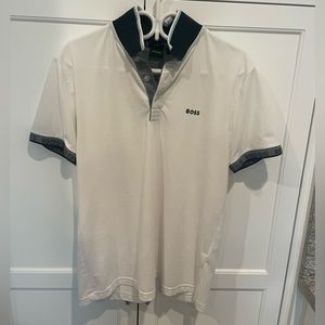 Large slim fit Hugo boss white polo